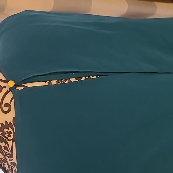 Amanda Uprichard sz large teal cape wing sleeve silk dress new with tags - Picture 7 of 12